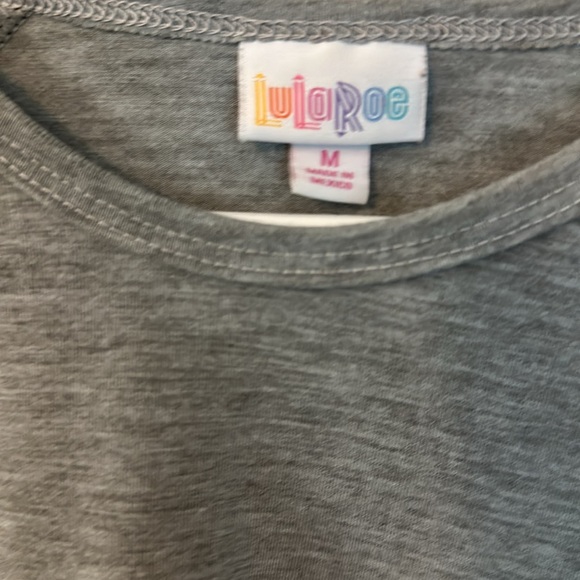 LuLaRoe gray 3/4 sleeve with gold sparkle on sleeves size M - Picture 3 of 5